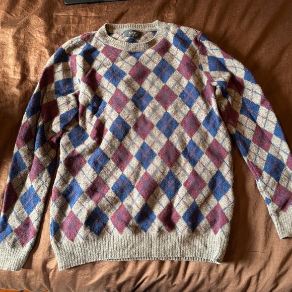 A.P.C. Multicolor Argyle Crewneck Sweater - Picture 1 of 3